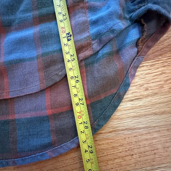 TOAD & CO x Womens Flannel Blue Orange Half button Granola Girl Mountain sz s - Picture 4 of 7
